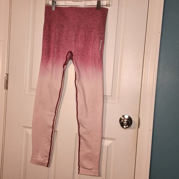 Gymshark Ombré Seamless Leggings- Chalk Pink/Beet - Picture 1 of 5